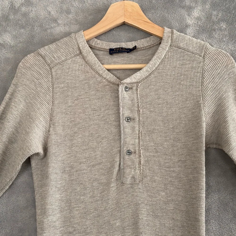 Polo Ralph Lauren Henley Maxi Style Long Dress Grey Medium Thermal  Waffle - Picture 10 of 15